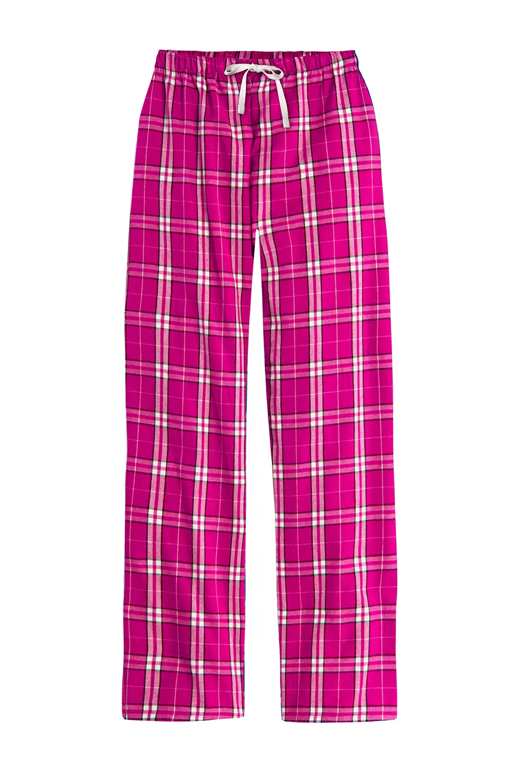 District Womens Flannel Plaid Lounge Pants - Dark Fuchsia Pink
