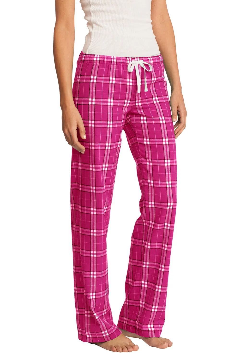 District Womens Flannel Plaid Lounge Pants - Dark Fuchsia Pink