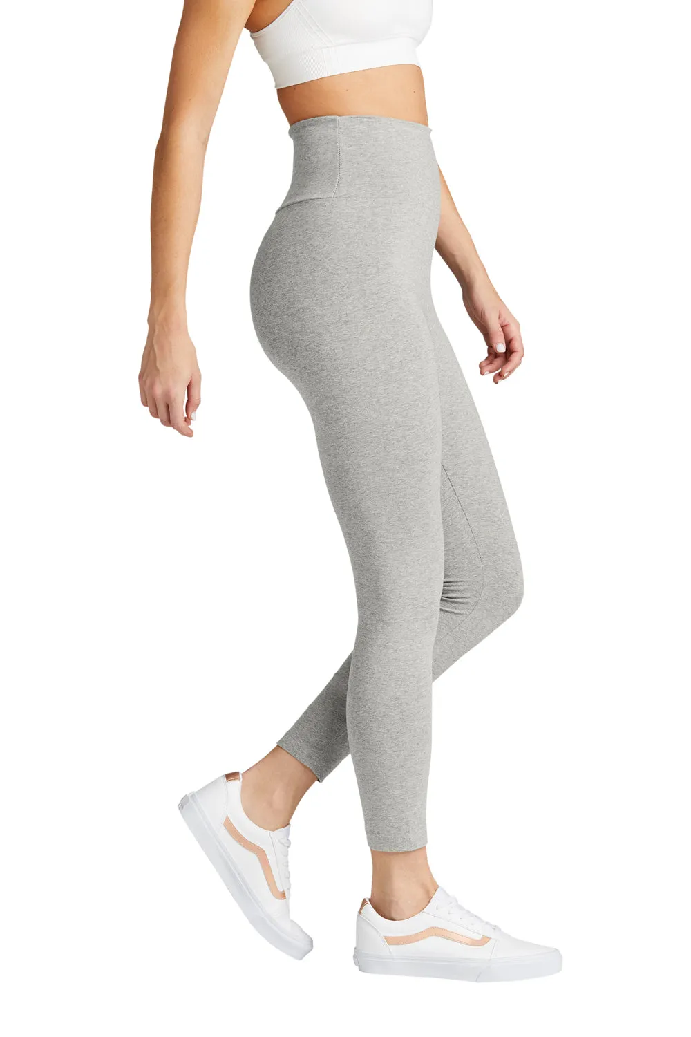 District Womens High Waist Odor Resistant Leggings - Heather Light Grey