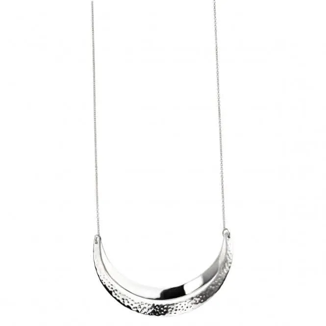 Collier Elements Silver à double barre incurvée avec détails martelés N4092 Beginnings Jewellery