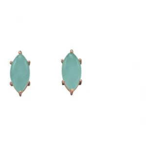 Boucles d'oreilles Elements Silver Marquise Cab Aqua Chalcedony Plaqué Or Rose E5705T Beginnings Jewellery
