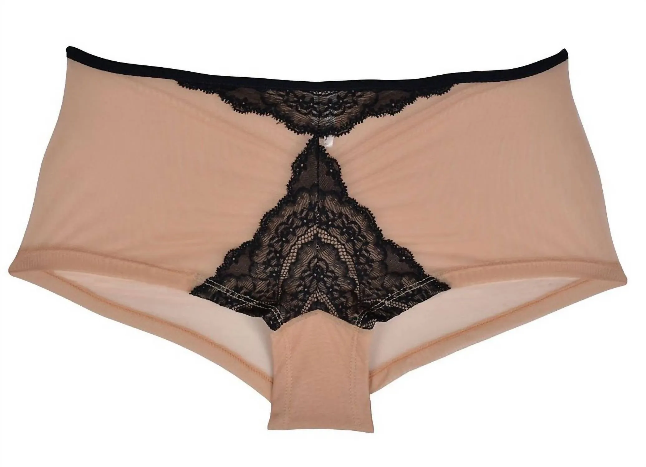 Elise Lowrider Hotpants In Black / Nude