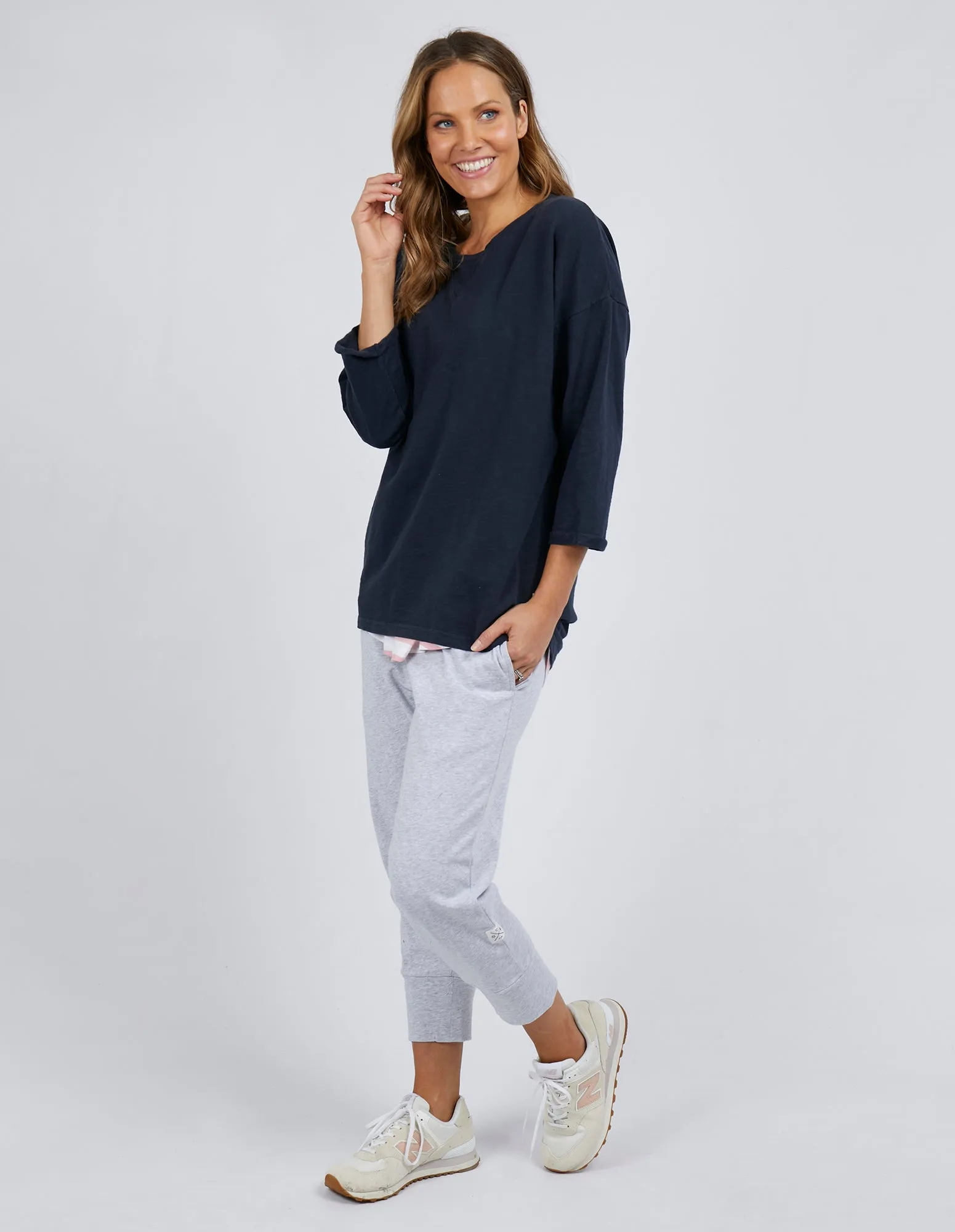 Elm Annie 3/4 Sleeve Tee Navy