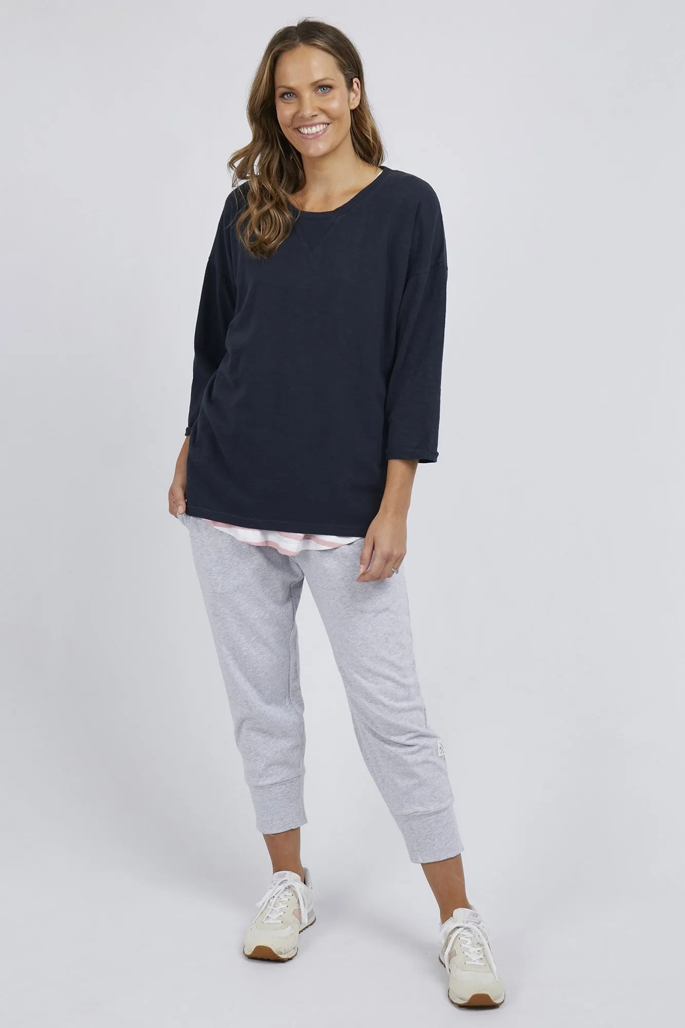 Elm Annie 3/4 Sleeve Tee Navy