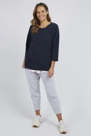 Elm Annie 3/4 Sleeve Tee Navy
