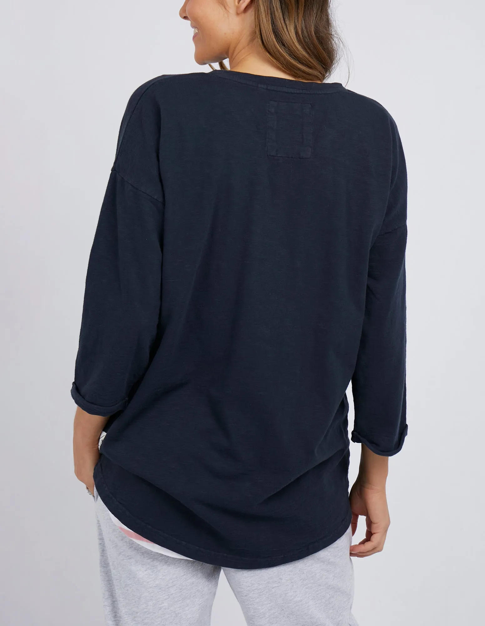 Elm Annie 3/4 Sleeve Tee Navy