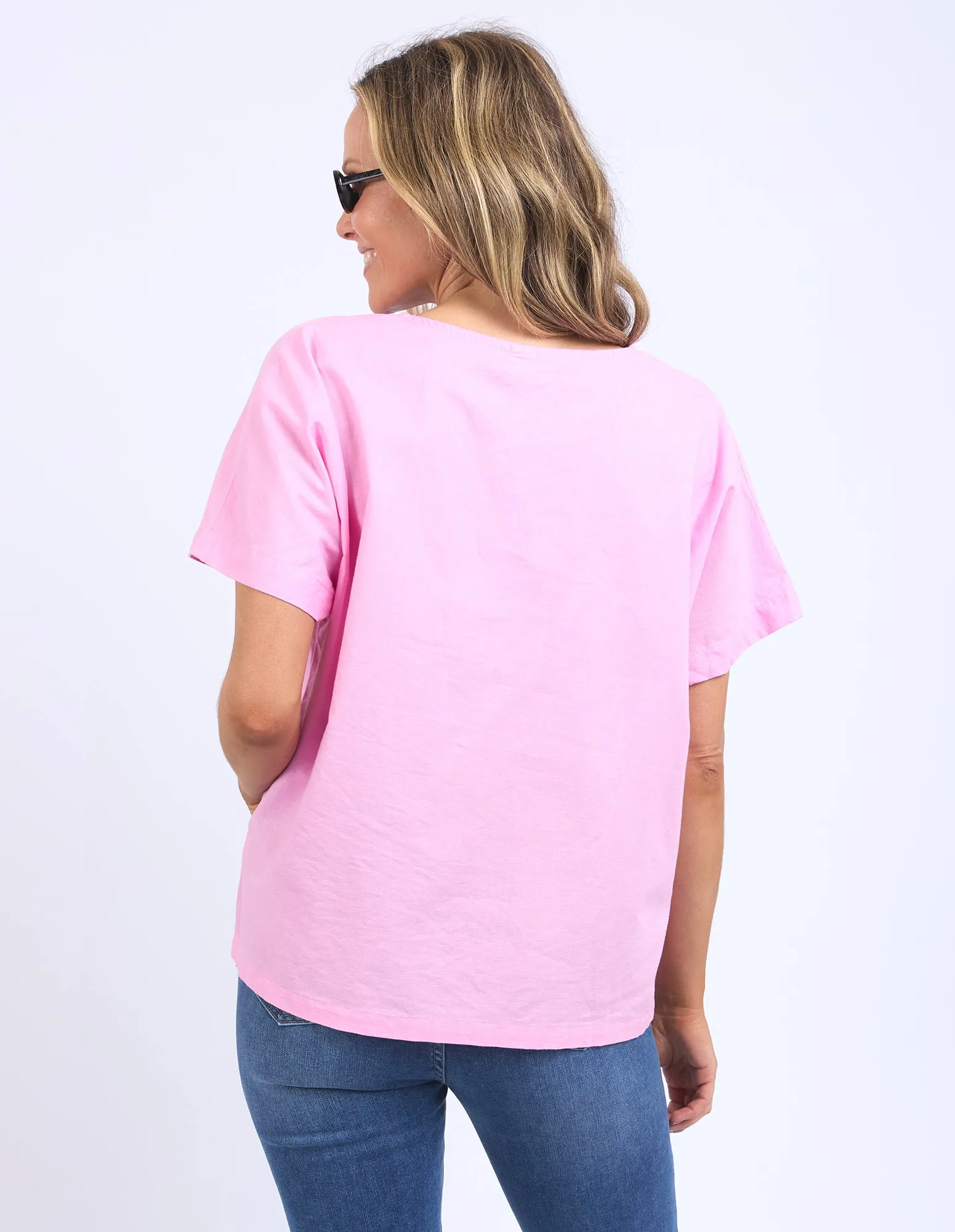 Elm Curtis Woven S/S Tee Strawberry Pink