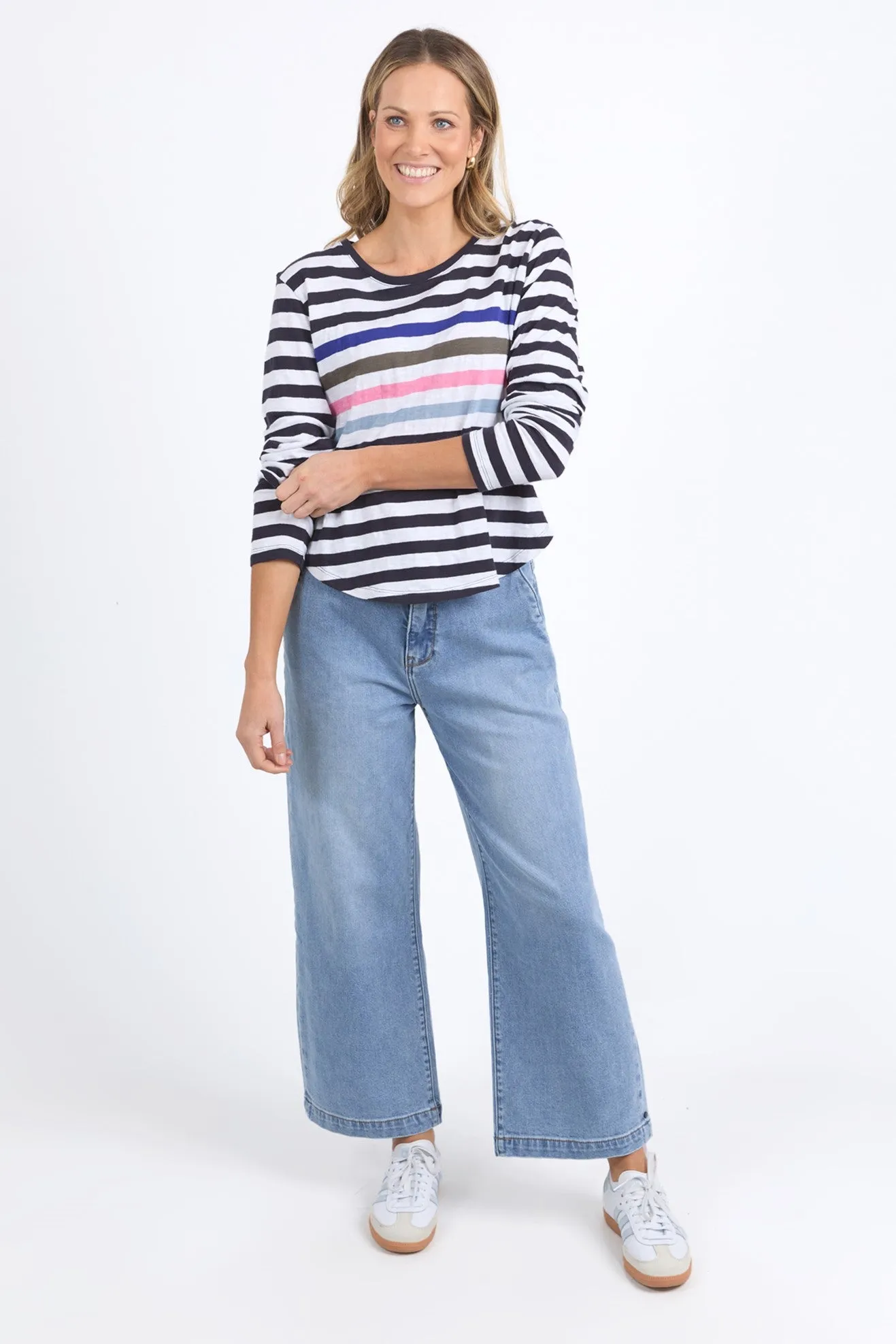 Elm Harmony L/S Tee Navy and White Stripe