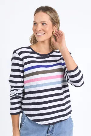 Elm Harmony L/S Tee Navy and White Stripe