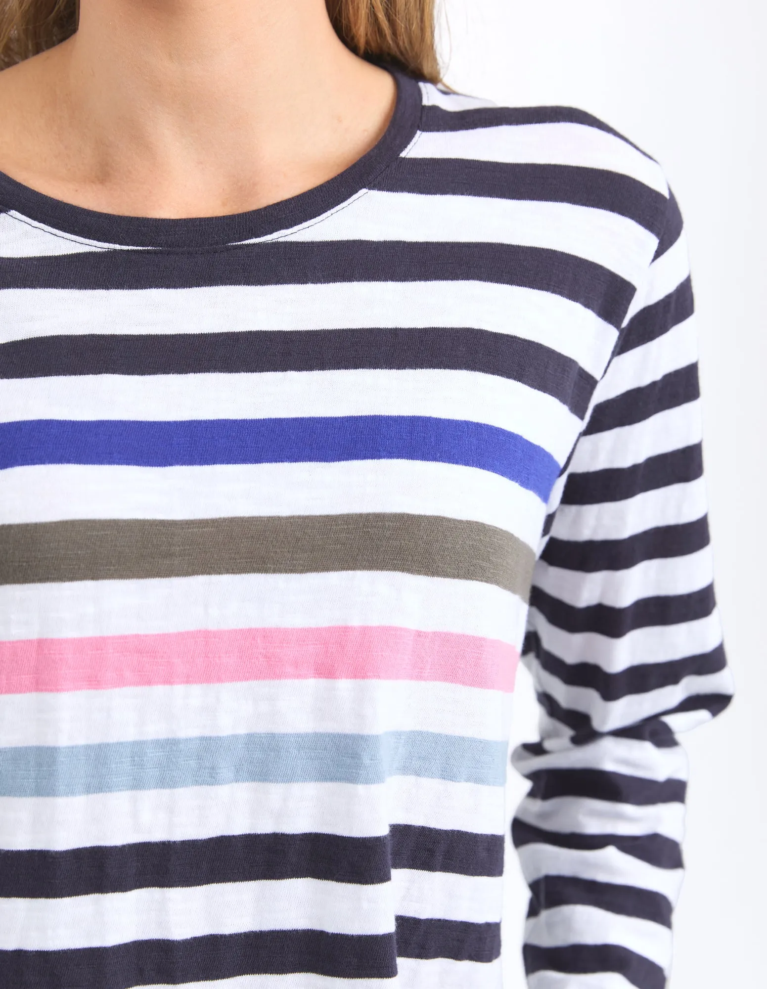 Elm Harmony L/S Tee Navy and White Stripe