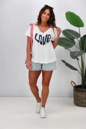Elm Love Elm Vee Tee White