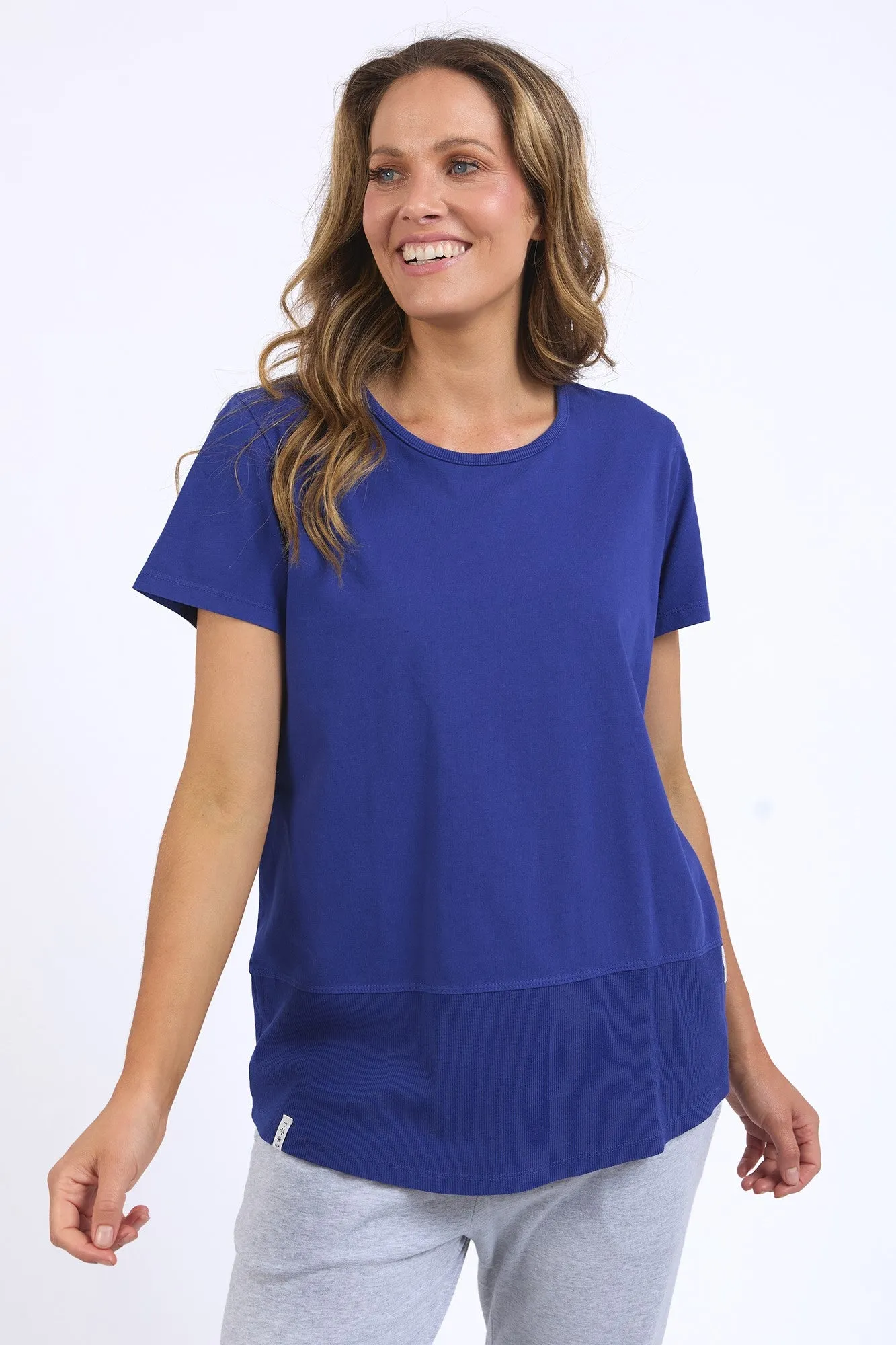 Elm Rib S/S Tee Deep Blue