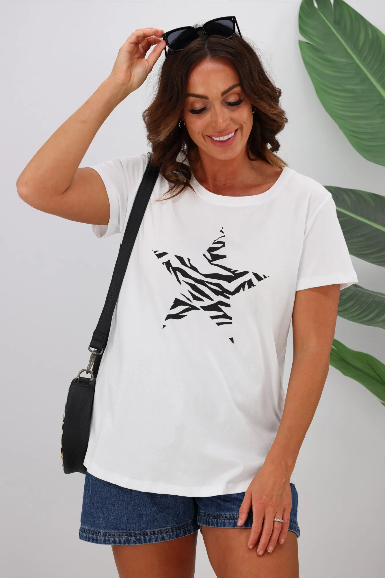 Elm Zebra Star Tee White
