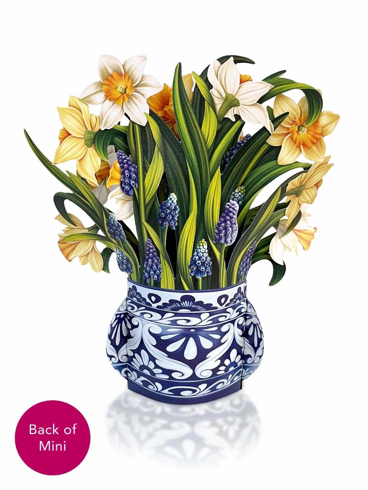 English Daffodils Mini Pop Up Flower Bouquet Greeting Card
