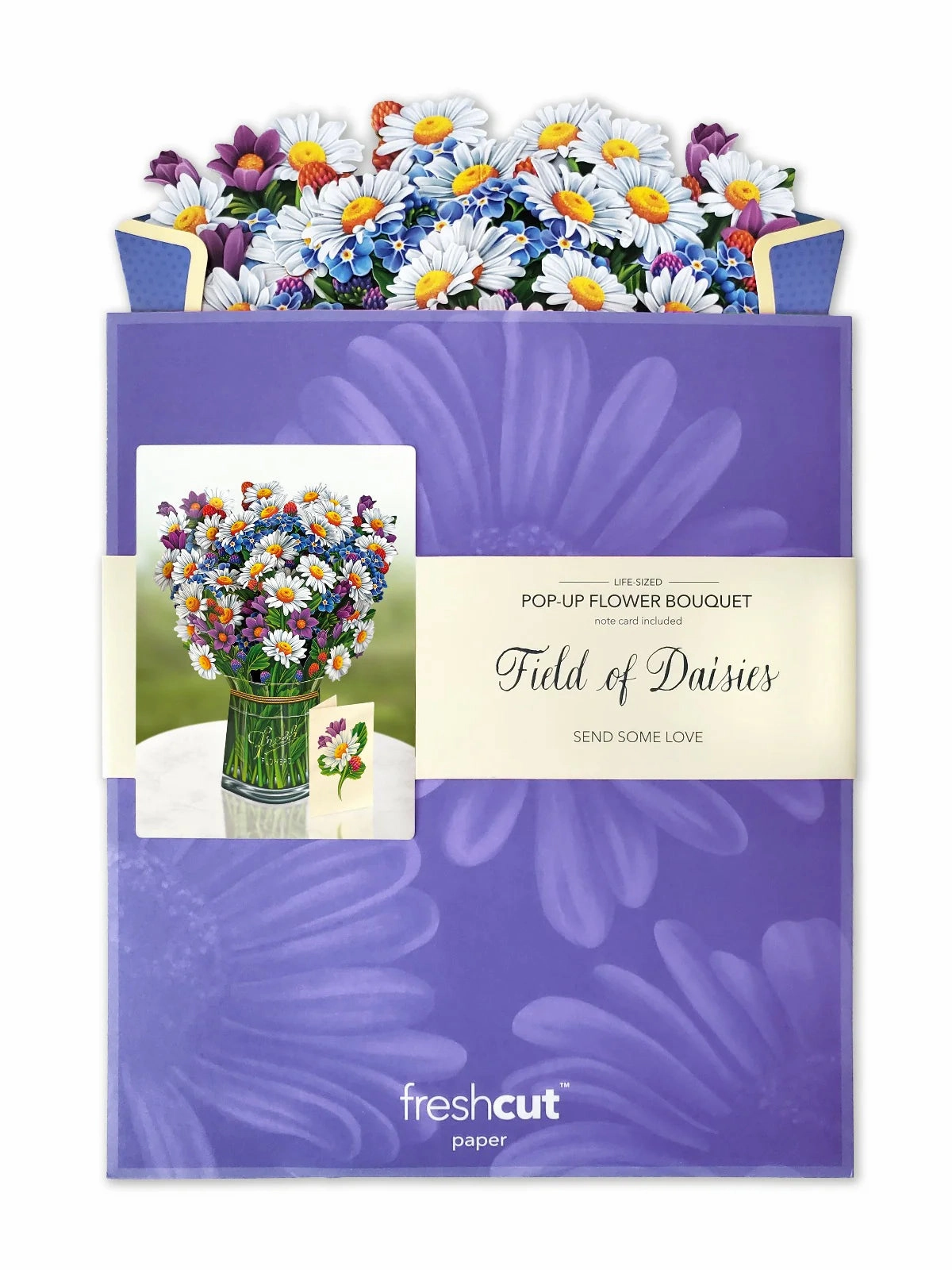 Field of Daisies Pop Up Flower Bouquet Greeting Card