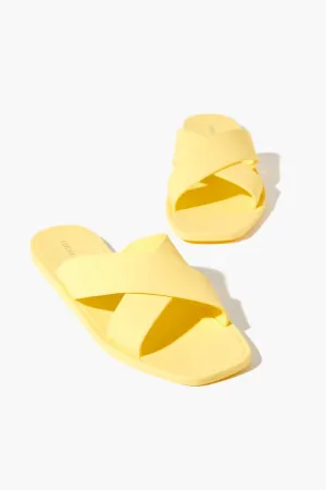 Forever 21 Women's Crisscross Square-Toe Sandals Yellow Forever 21