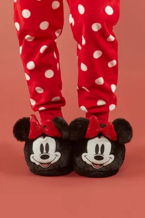 Forever 21 Women's Disney Minnie Mouse House Slippers Black Forever 21