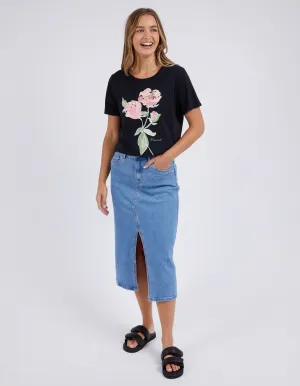 Foxwood Bloom Tee Washed Black