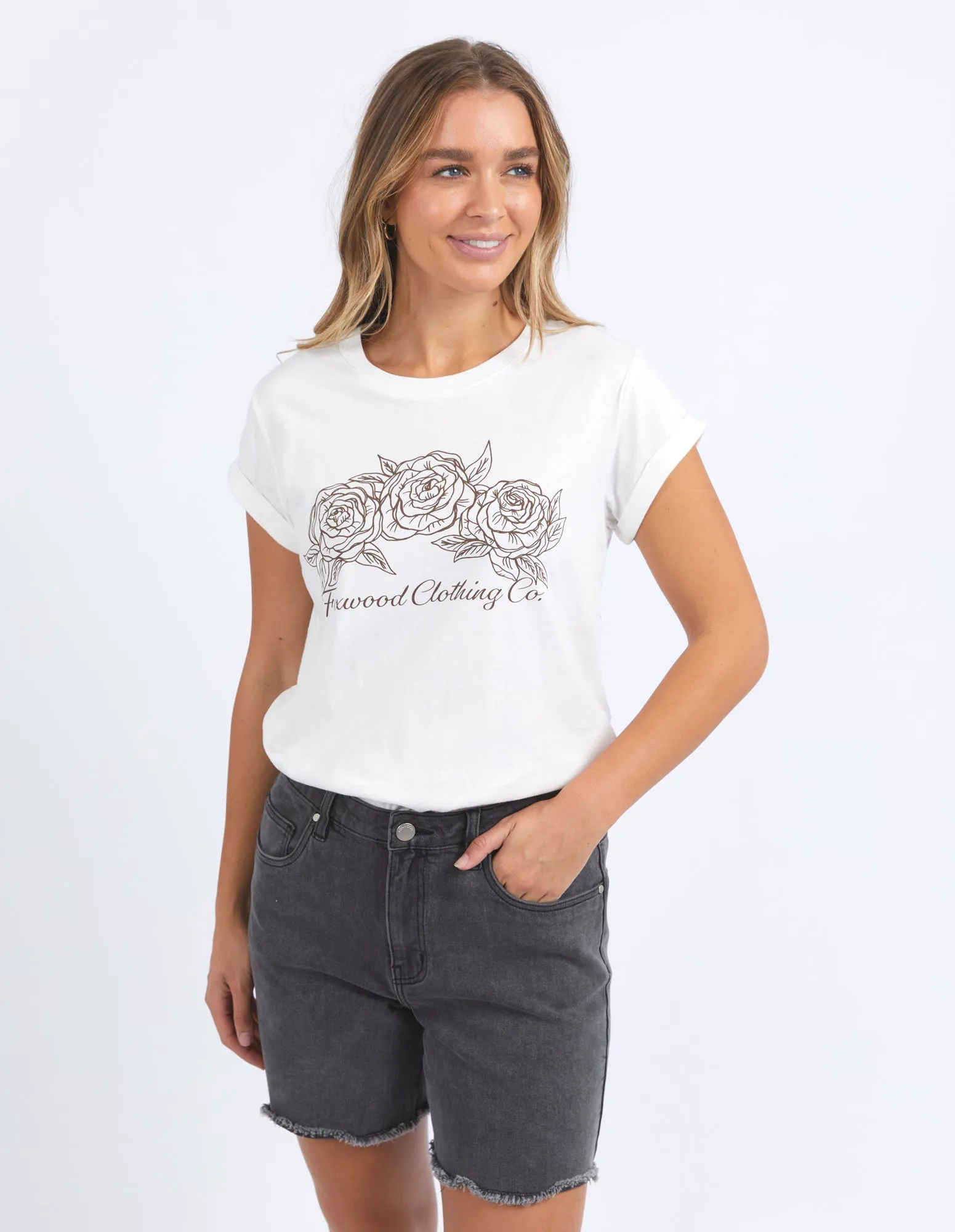 Foxwood Eva Rose Tee Vintage White
