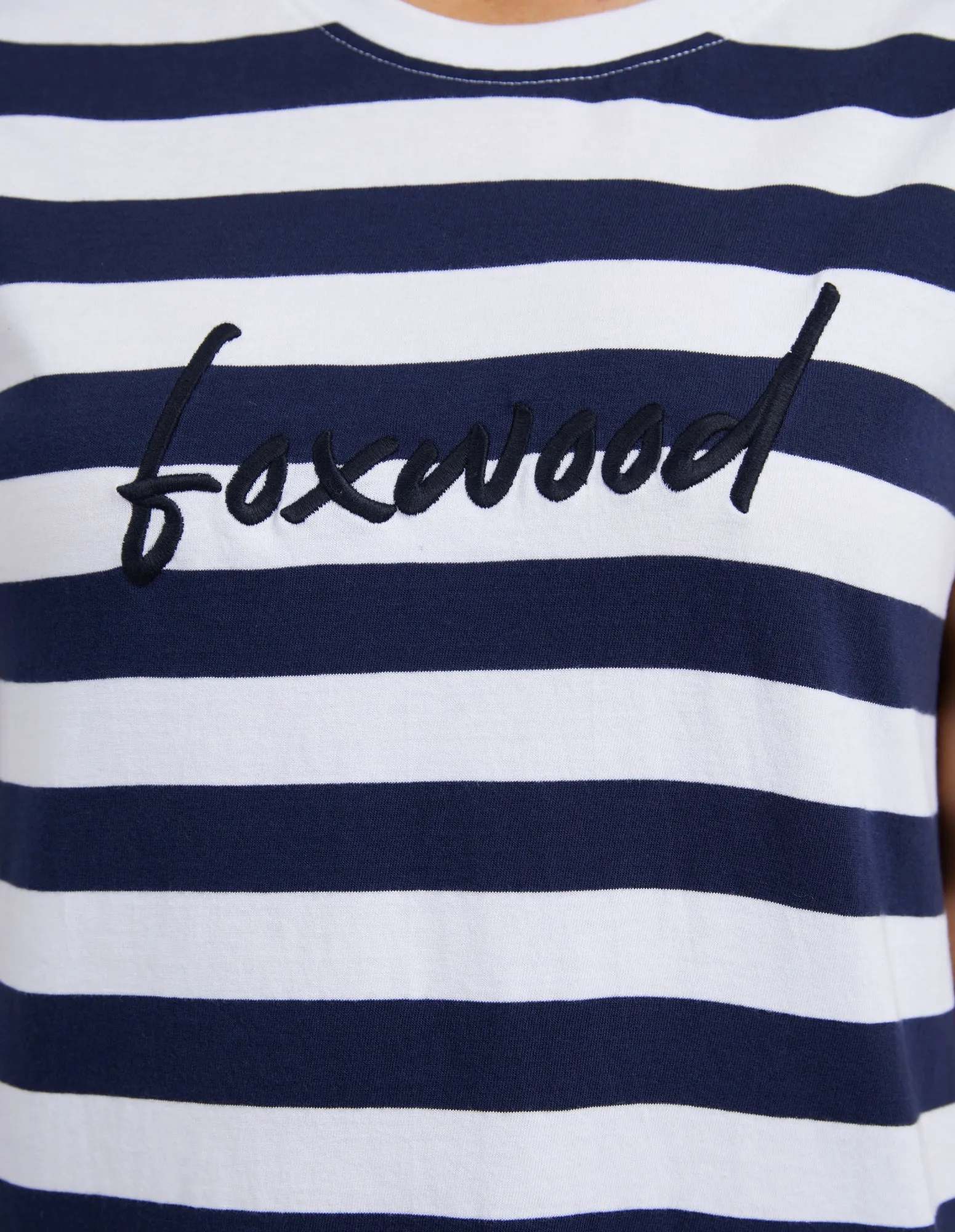 Foxwood Signature Stripe Tee Dress Dark Sapphire / White Stripe