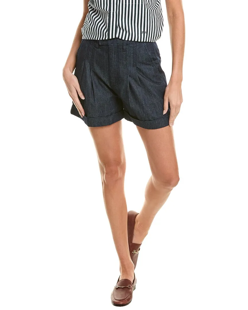 FRAME Denim Pleated Wide Cuff Short