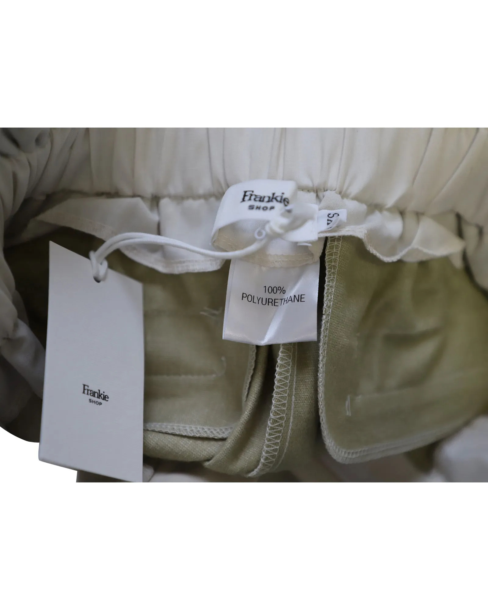 Frankie Shop Alex Paperbag Shorts in Cream Polyurethane