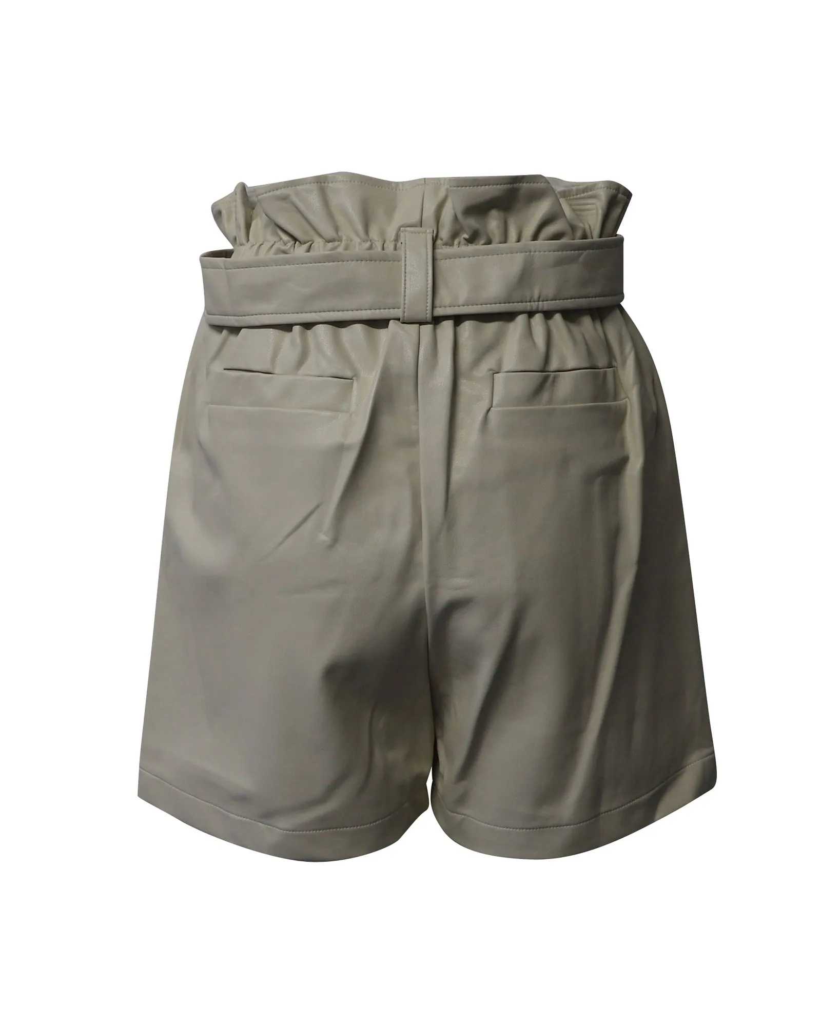 Frankie Shop Alex Paperbag Shorts in Cream Polyurethane
