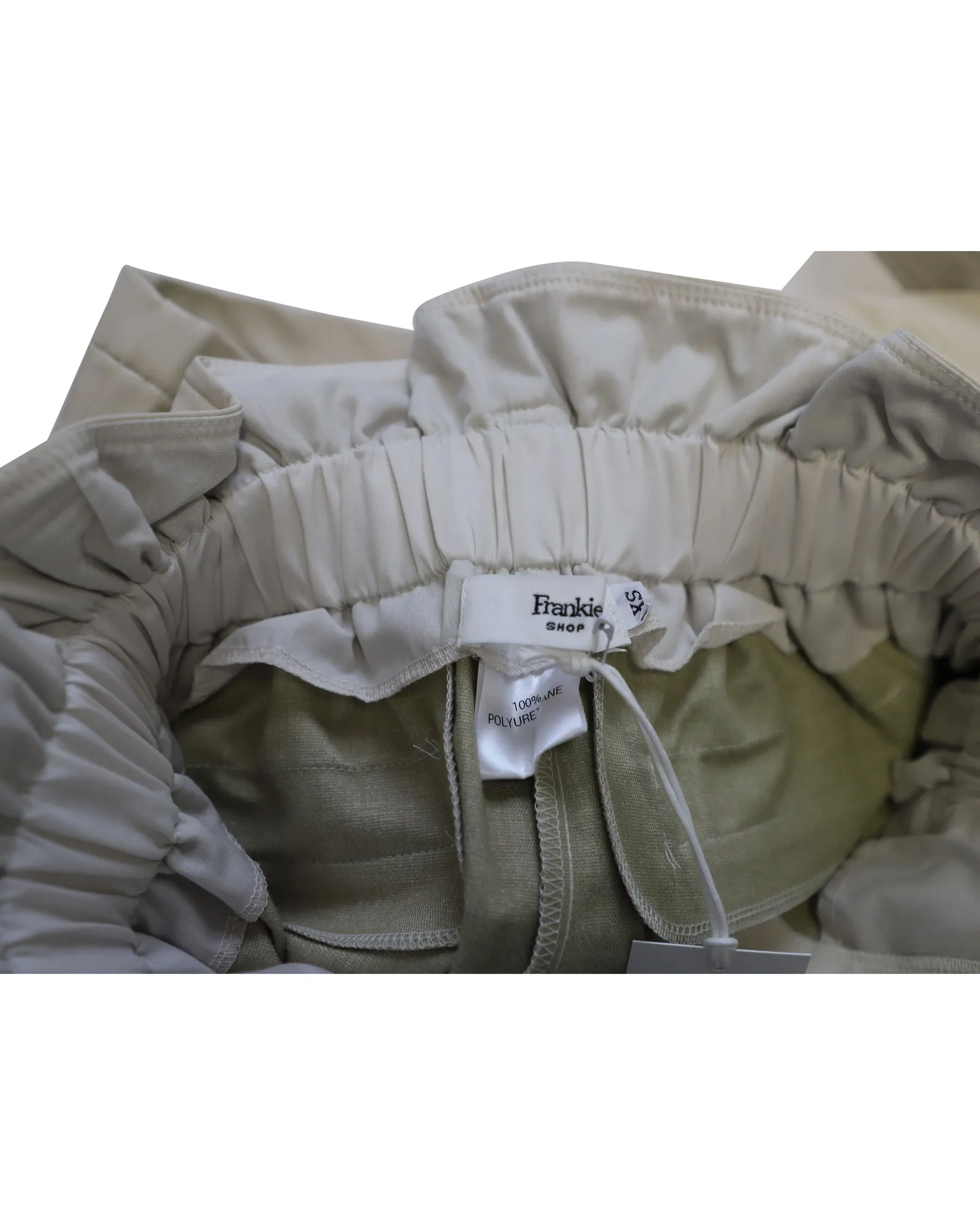 Frankie Shop Alex Paperbag Shorts in Cream Polyurethane