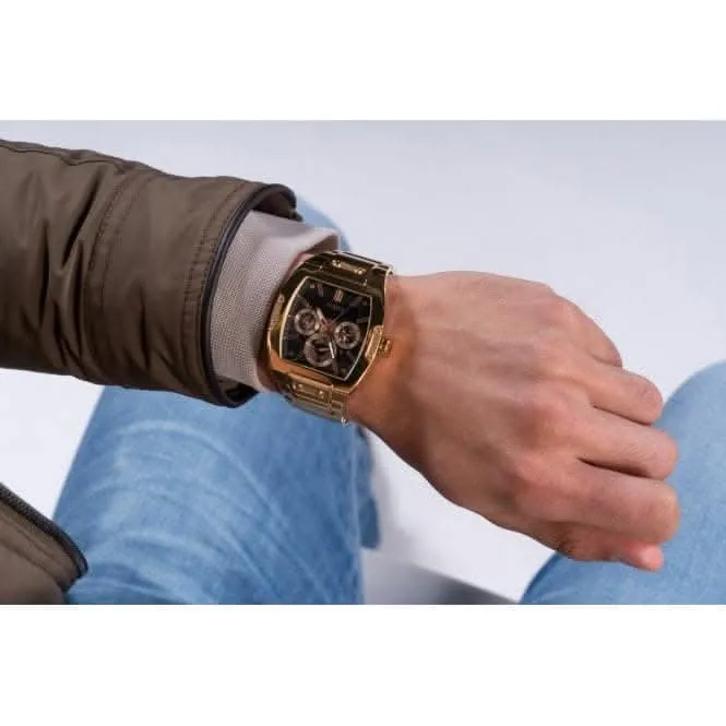 Montre Phoenix pour Hommes en Acier Inoxydable avec Finition Or GW0456G1