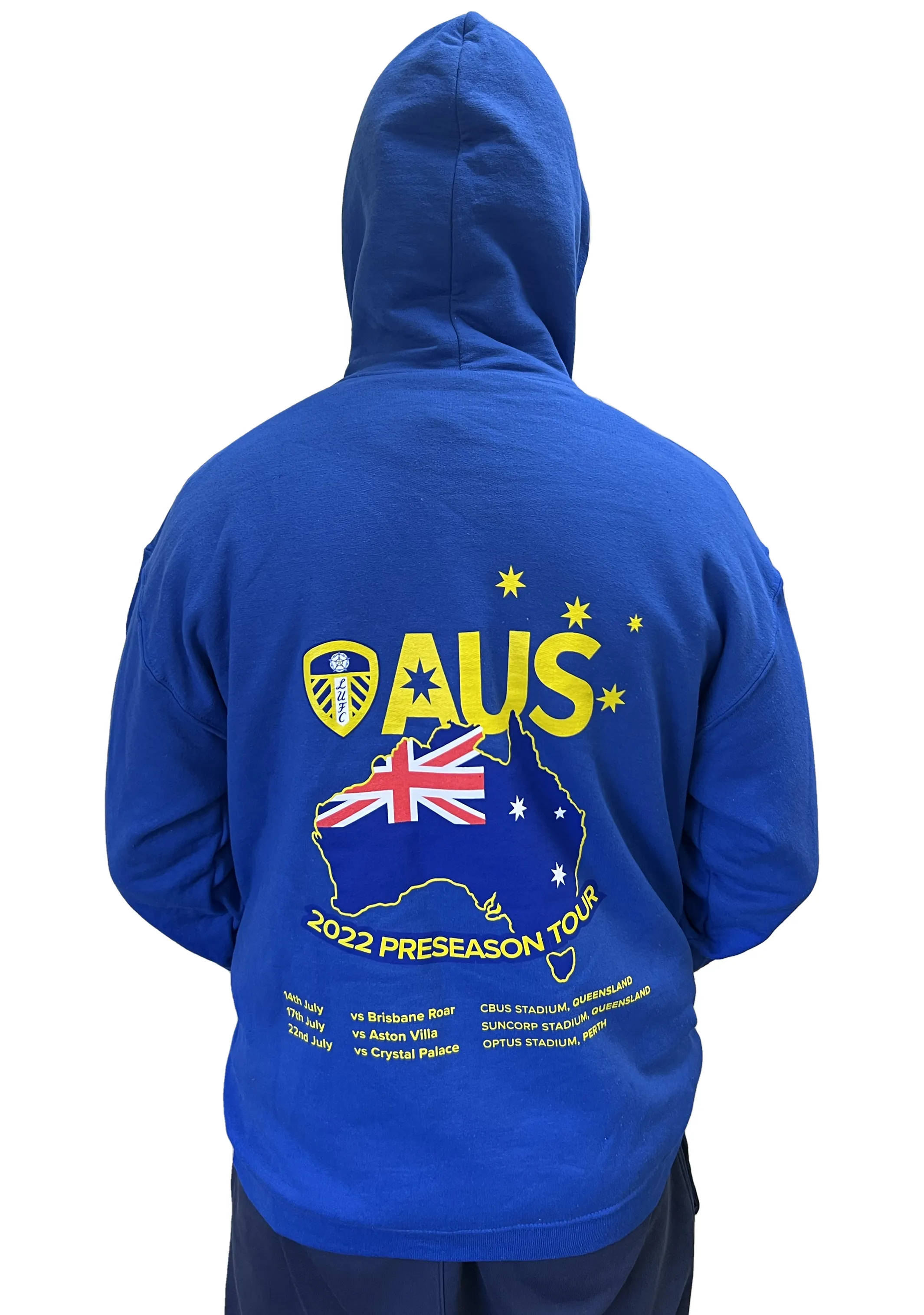 Gildan Adult Leeds Supporter Hoodie Blue <BR> LEE124AB