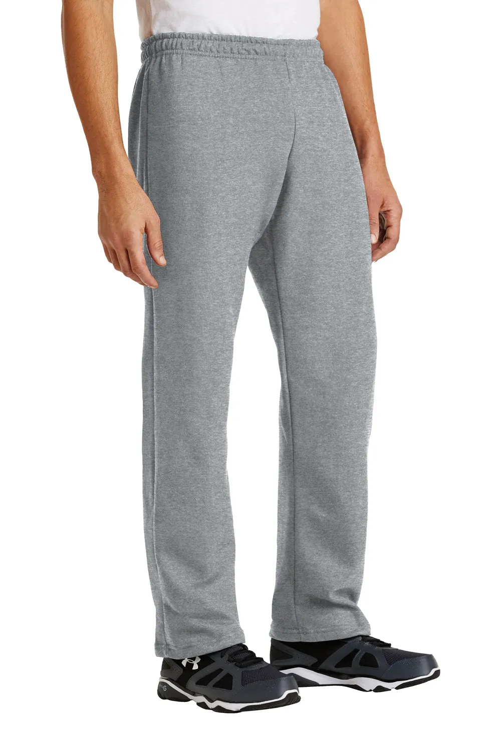 Gildan Mens Heavy Blend Open Bottom Sweatpants - Sport Grey