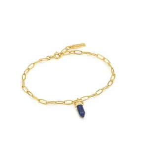 Bracelet Pendentif Point en Or et Lapis B039-02G-L Ania Haie Jewellery