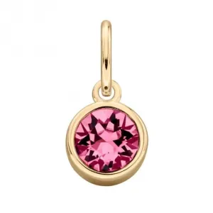 Pendentif en Cristal Swarovski Rose Plaqué Or - Bijoux Débuts