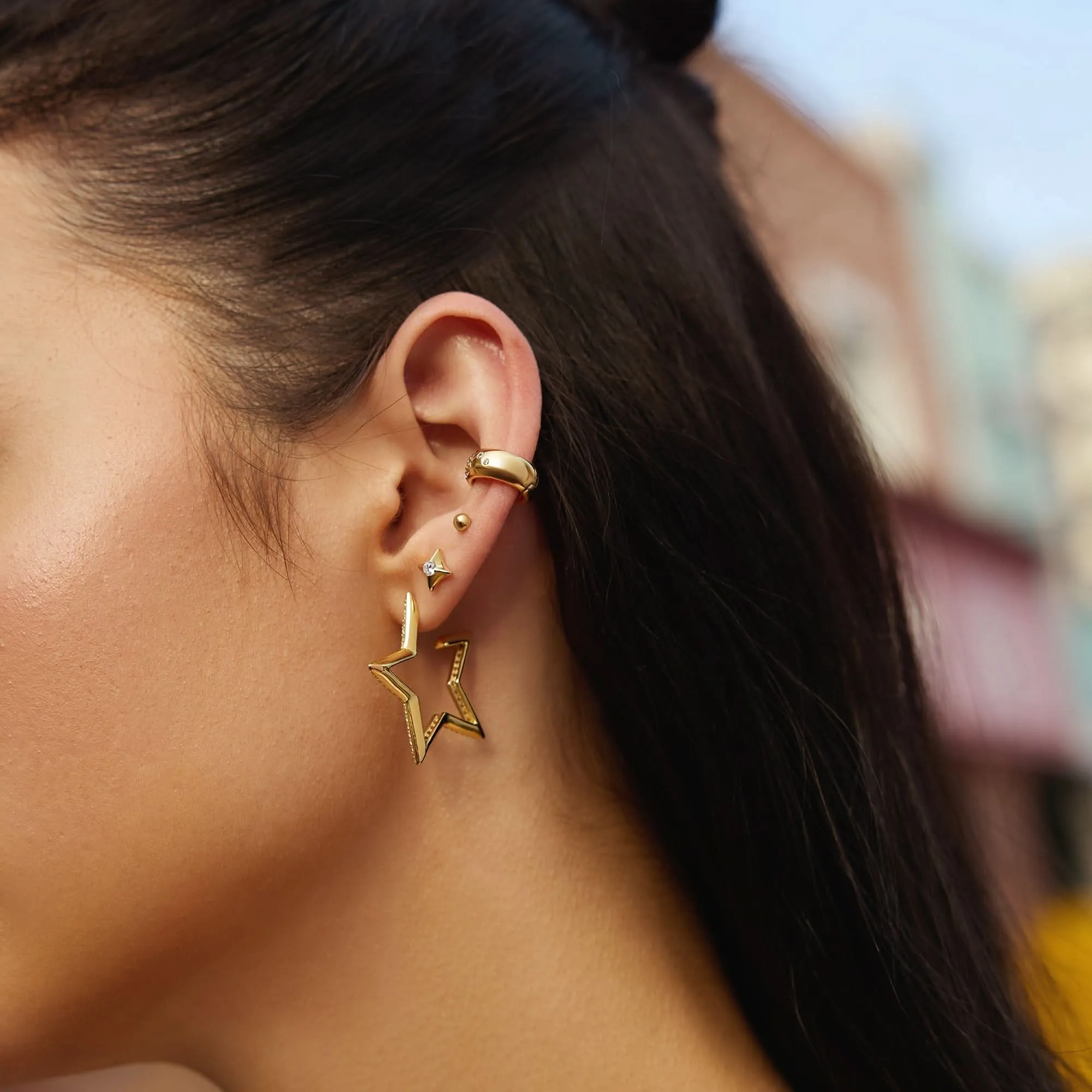 Boucles d'oreilles étoiles scintillantes en or E064-02G Ania Haie Jewellery