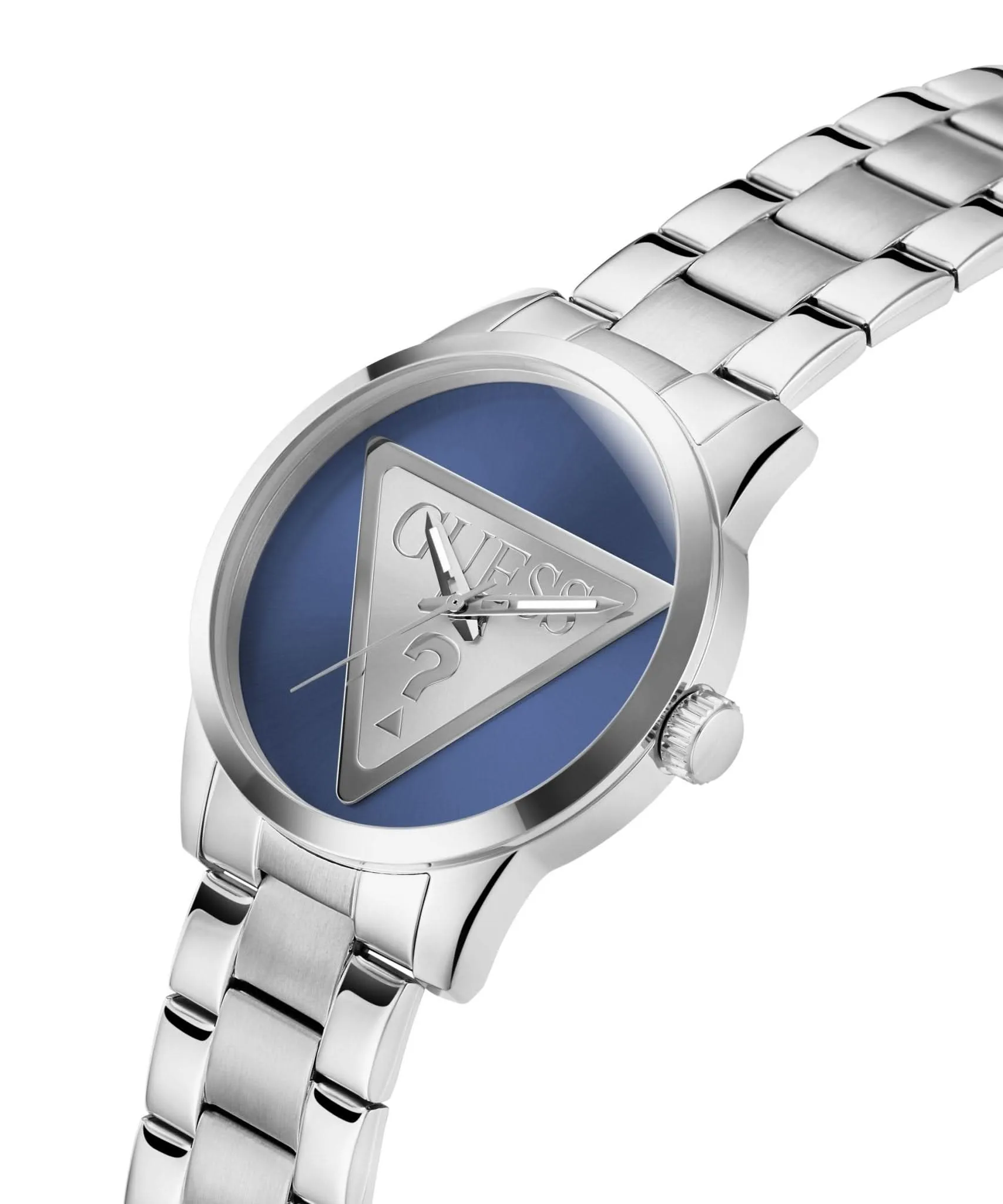 Montre Guess Gents Badge en acier inoxydable finition argentée GW0782G3
