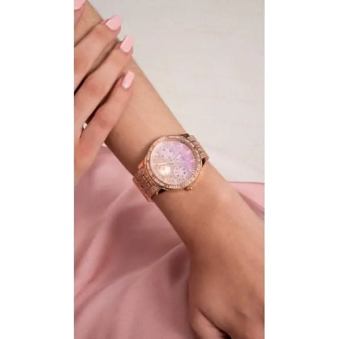 Guess Ladies Cascade Montre en Acier Inoxydable Or Rose GW0365L3