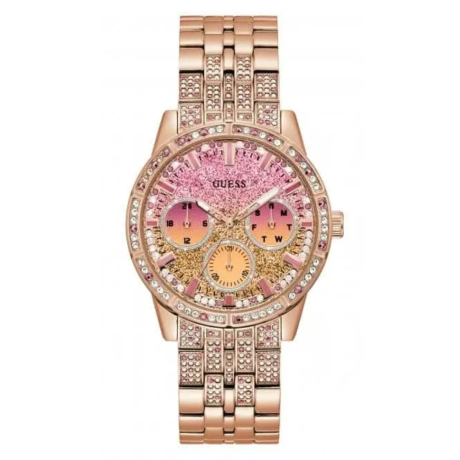 Guess Ladies Cascade Montre en Acier Inoxydable Or Rose GW0365L3