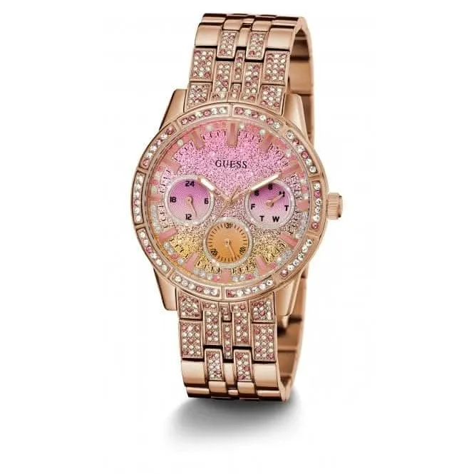 Guess Ladies Cascade Montre en Acier Inoxydable Or Rose GW0365L3