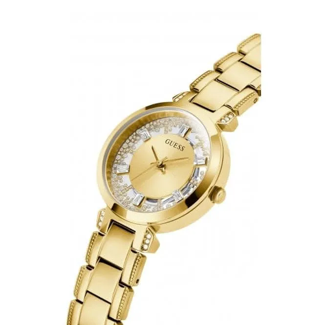 Montre Guess Ladies Crystal Clear en acier inoxydable avec finition or GW0470L2
