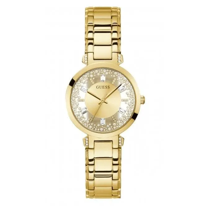 Montre Guess Ladies Crystal Clear en acier inoxydable avec finition or GW0470L2