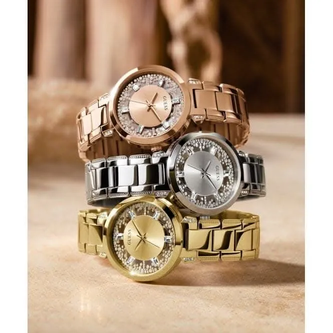 Montre Guess Ladies Crystal Clear en acier inoxydable avec finition or GW0470L2