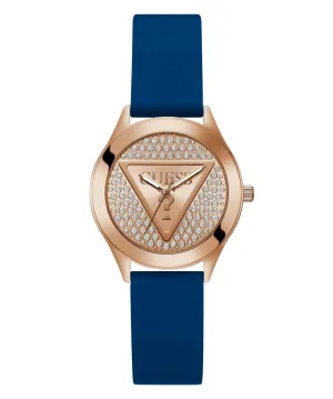 Montre Guess Ladies Glitz Plaque en Silicone Ton Or Rose GW0745L4