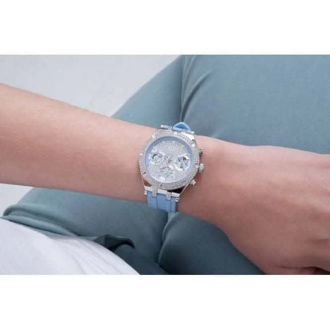 Montre en silicone argentée Guess Ladies Heiress GW0407L1