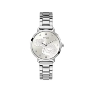 Guess Montre Femme Rosé Étincelant Acier Inoxydable Imprimé Florale GW0242L1