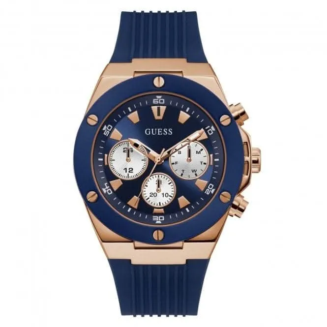 Montre Sport Homme Guess en Acier Inoxydable Bleu GW0057G2