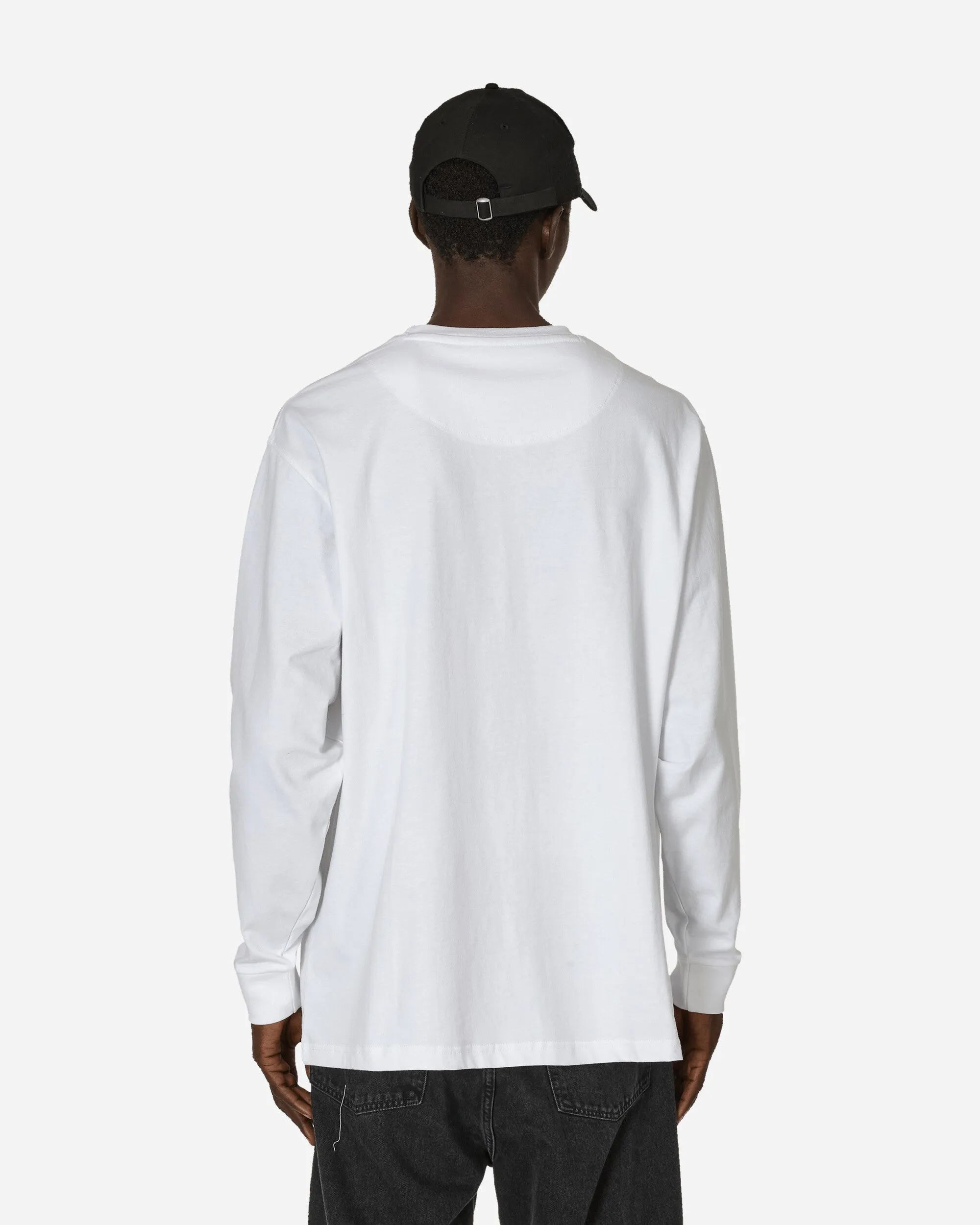 Heavy Duty Classic Label Pocket Longsleeve T-Shirt White