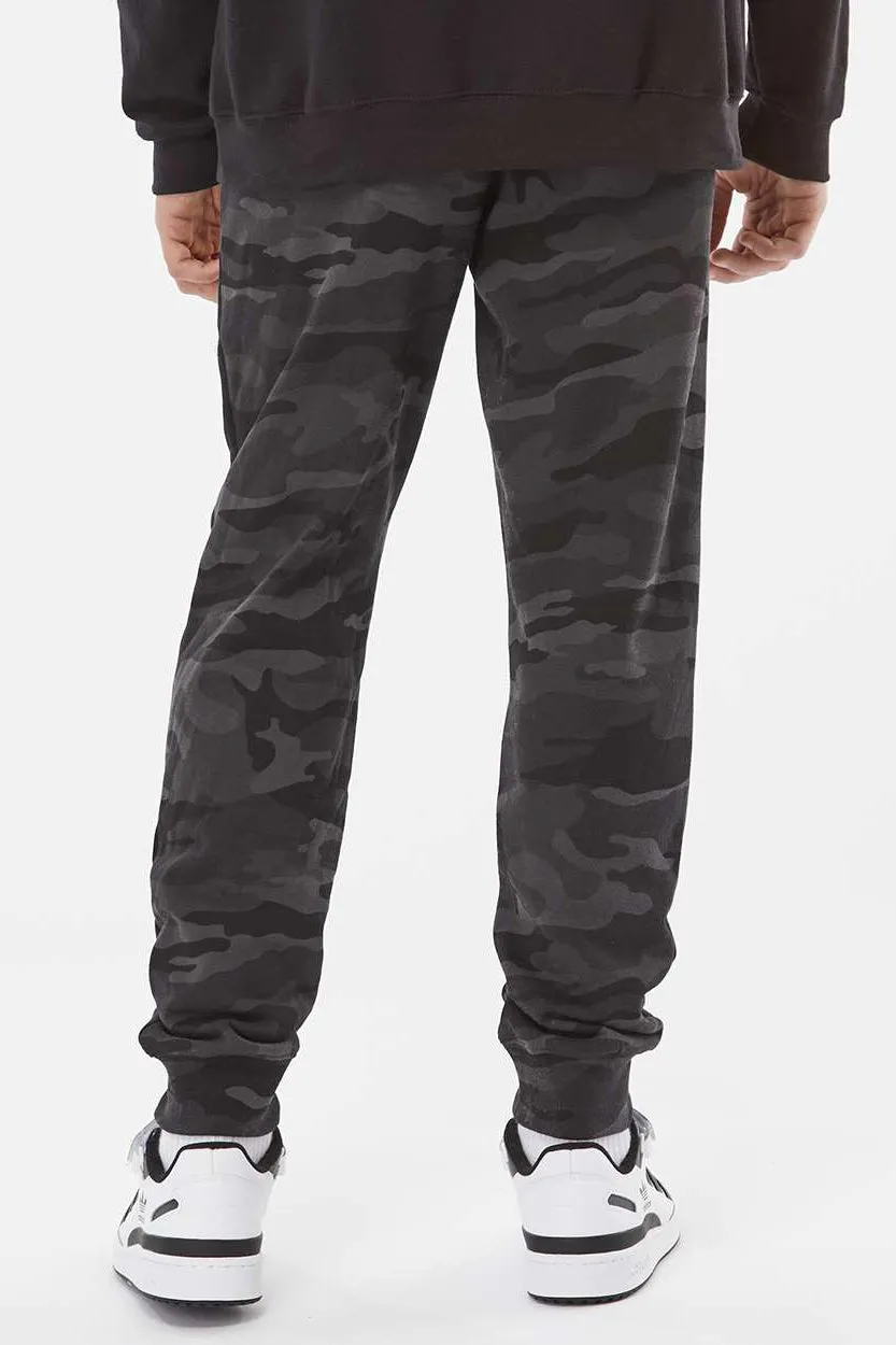 Independent Trading Company Mens Fleece Sweatpants w/ Pockets - Black Camo