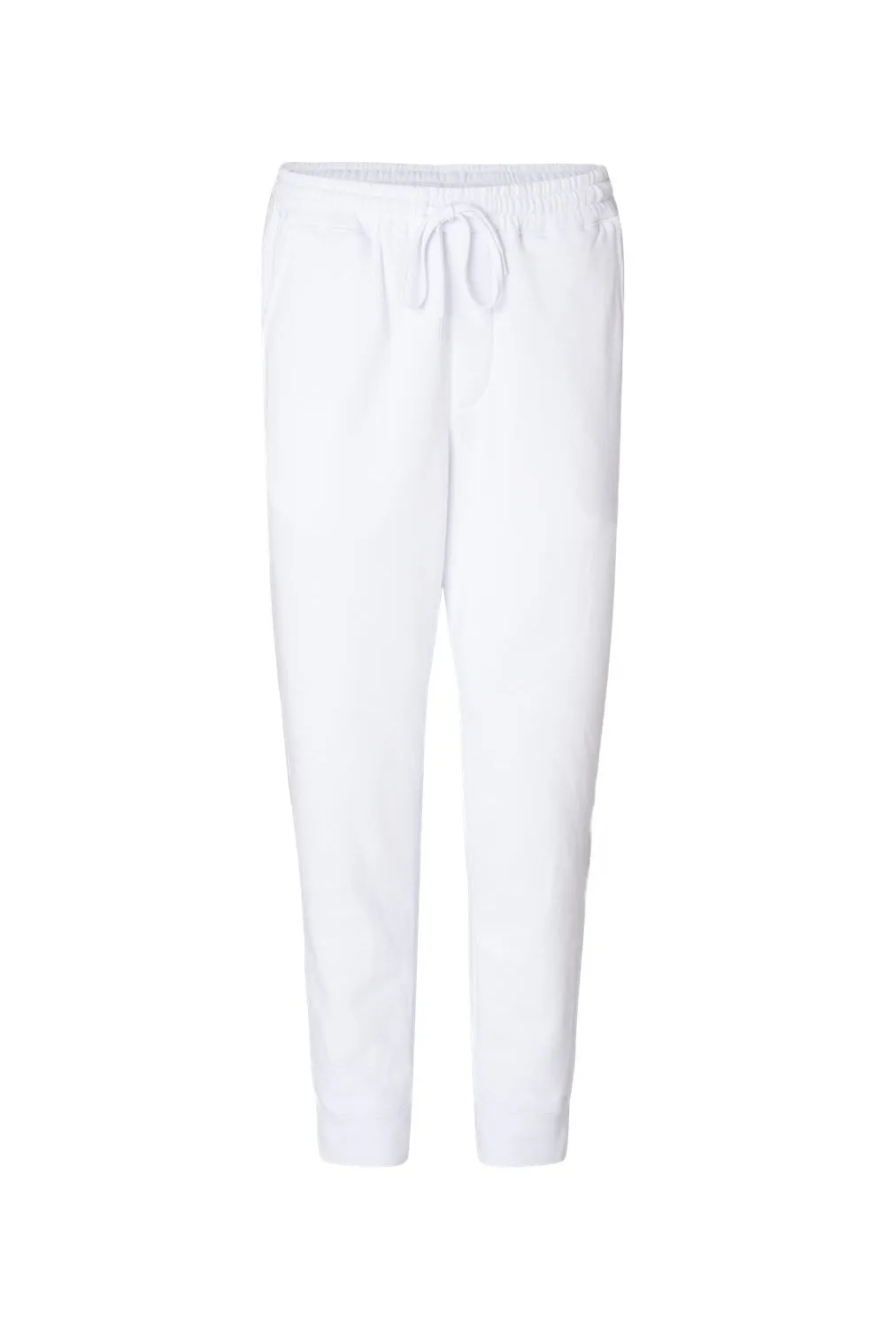 Independent Trading Company Mens Fleece Sweatpants w/ Pockets - White