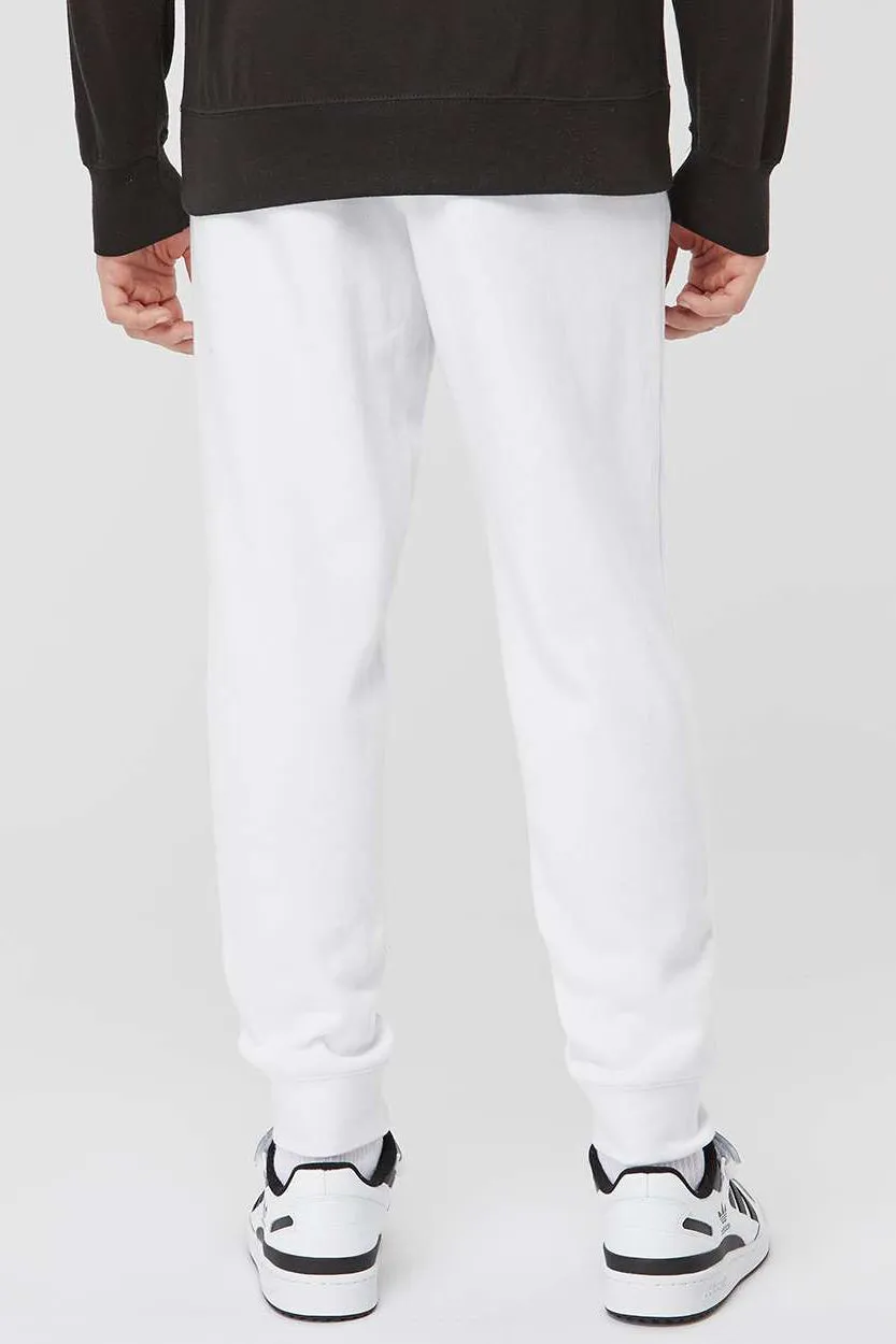 Independent Trading Company Mens Fleece Sweatpants w/ Pockets - White