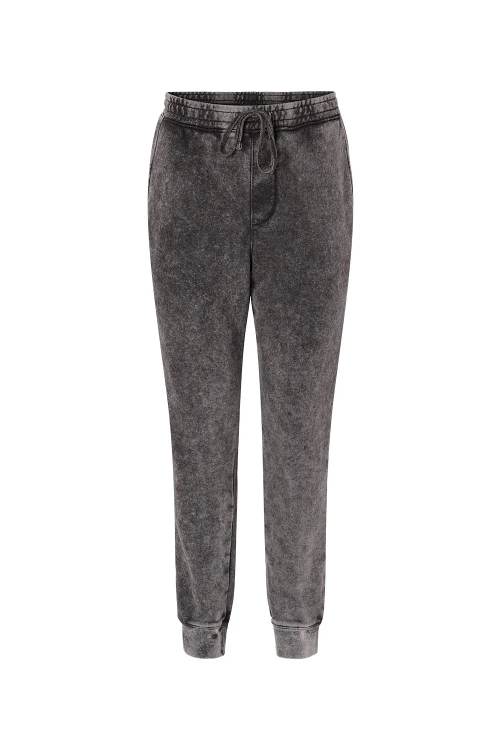 Independent Trading Company Mens Mineral Wash Fleece Sweatpants w/ Pockets - Black
